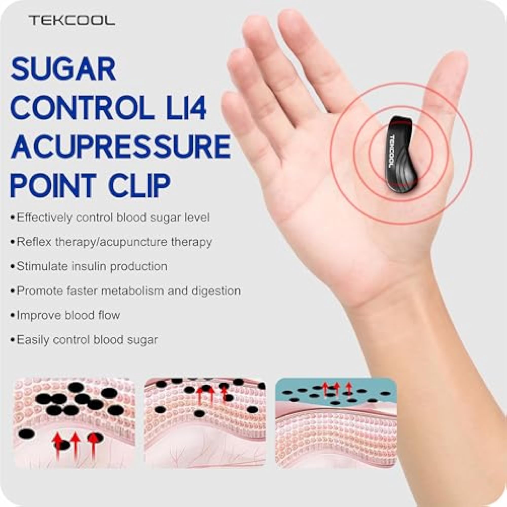 Sugar Control Acupressure Clip for Diabetics, Pack of 2